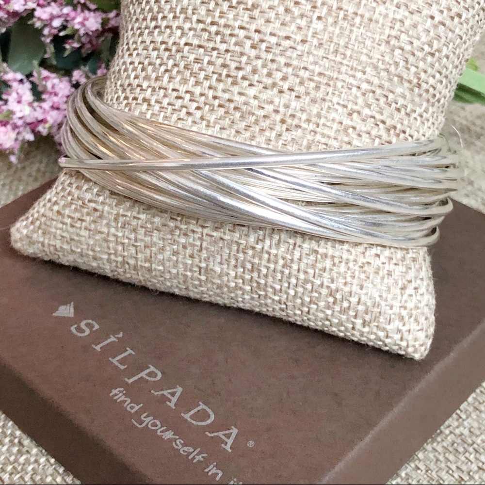 SILPADA ‘21-Bangle Salute’ .925 Sterling Silver Bracelet LIKE NEW - Picture 6 of 9